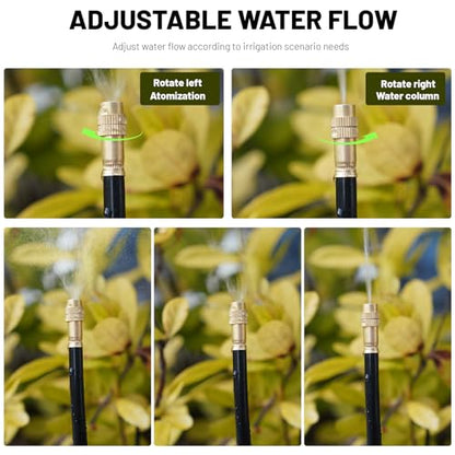 Thiswing 360° Adjustable Drip Irrigation System with 22 Nozzles - size: 66FT