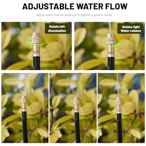 Thiswing 360° Adjustable Drip Irrigation System with 16 Nozzles - size: 50FT