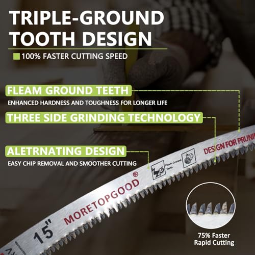 15Inch Arc Edge Reciprocating Saw Blade with Storage Box, 7TPI Japanese Teeth with Curved Edge Wood Pruning Saw Blades for Tree Trimming, Wood Cutting (5 Pack)