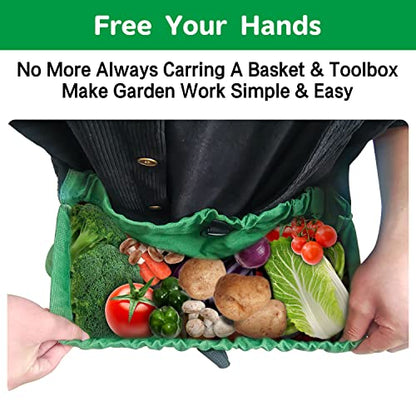 Boczif Gardening Apron with Pockets, Garden Harvest Apron