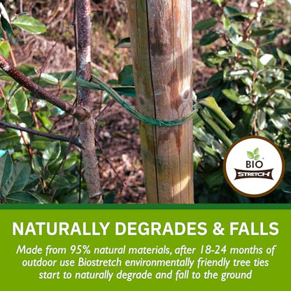 Bio-Stretch Soft Tree Ties & Garden Tape for Young Trees, 8M Green - size: Extra Wide 26 ft / 8M