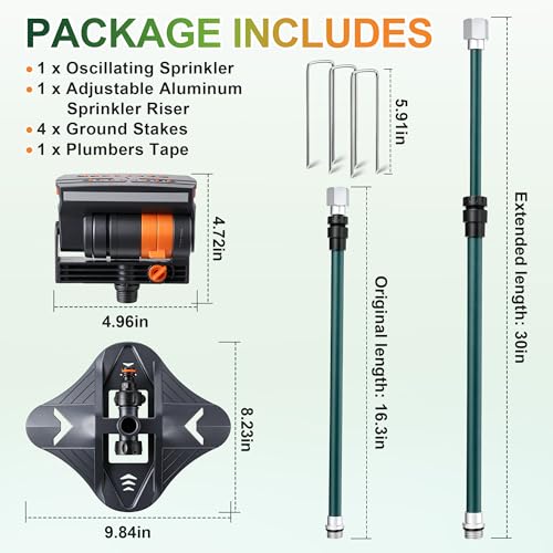 Oscillating Sprinkler with Aluminum Riser(Triangular) - style: Triangular
