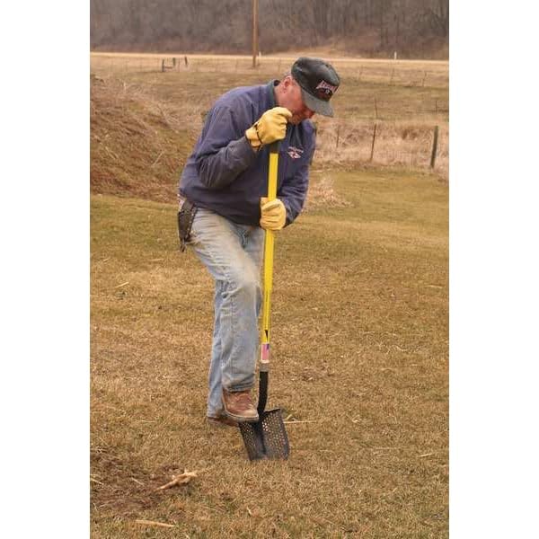 Mud/Sifting Round Point Shovel, 48 in. - size: 48" Professional Grade Fiberglass handle with Cushion Grip