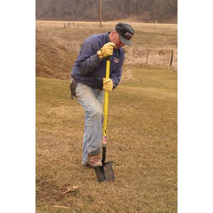 Mud/Sifting Round Point Shovel, 48 in. - size: 48" Professional Grade Fiberglass handle with Cushion Grip