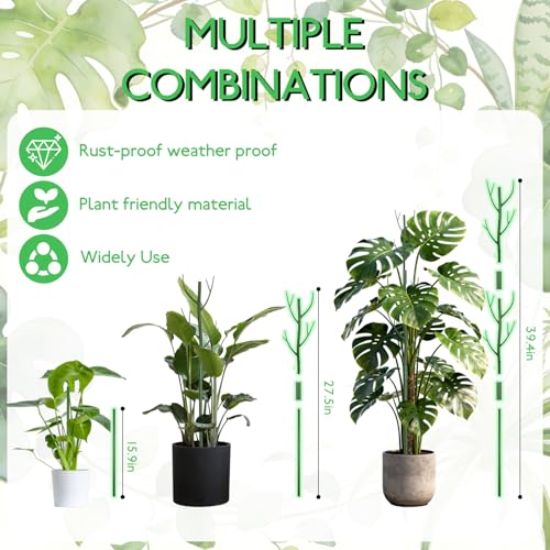 16 Pack Plant Support Stakes, Detachable Monstera Climbing Stakes - color: 16Pack-27.5 Inch