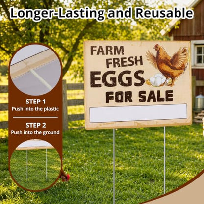 Eggs for Sale Sign Double Sided Farm Fresh Eggs Sign