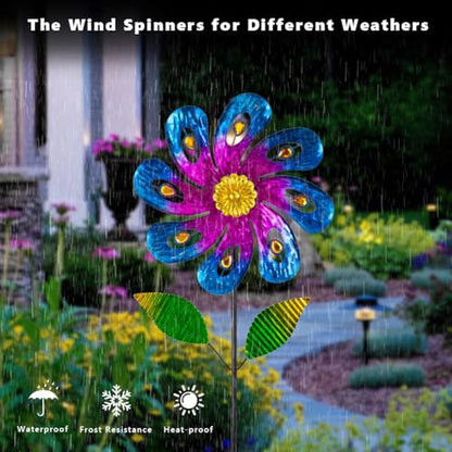 2 Pack Wind Spinners Outdoor, Metal Wind Sculptures & Spinners - size: 36x9