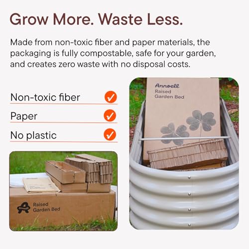 10x2x1.5ft Galvanized Raised Garden Bed, 18" Tall Metal Planter Box - color: Beige, size: 10x2x1.5ft