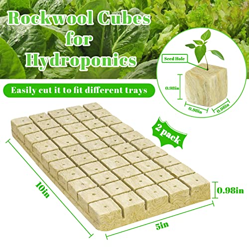 Legigo 1 Inch Rockwool Cubes Seed Starter Plugs for Hydroponics, 100 Plugs - color: 2 Sheet, size: 1" Plugs
