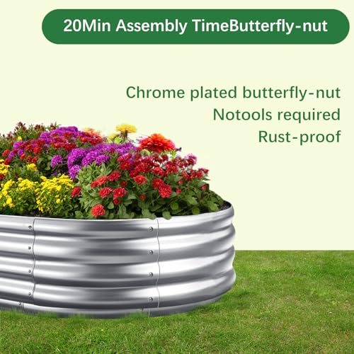 Galvanized Garden Bed kit for Vegetables/Herbs/Flowers (4X2X1) - size: 4X2X1