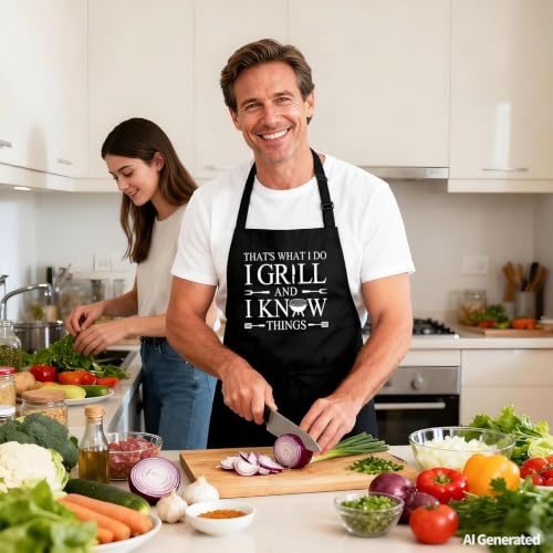 Kaidouma Funny Grilling Aprons for Men - Men's Cooking Chef BBQ Grill Apron - color: That's What I Do I Grill