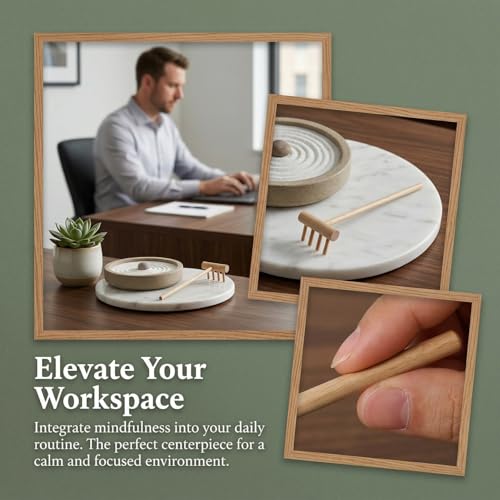 Garneck 64Pcs Mini Zen Garden Rakes Bamboo Sand Rake Set for Desktop Trays - size: 14X3.5CM