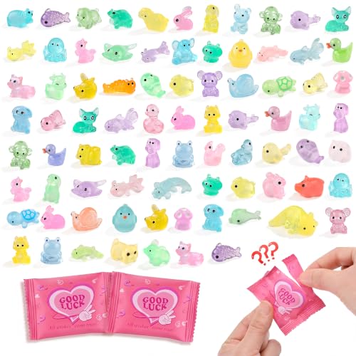 FEXIA 150PCS Luminous Mini Resin Animals Variety Pack,Mystery Blind Bags - color: Mystery Bag-150pcs