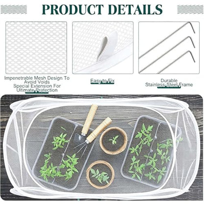 2 Pack Pop Up Garden Row Cover, 39x18x16 for Raised Beds - color: White-1