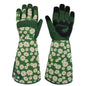 Thornproof Rose&Cactus Gardening Gloves,Gauntlet Garden Glove,Gifts - color: Green Daisy, size: Medium