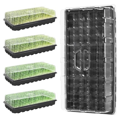 MIXC 5 Pack 1020 Seed Starter Trays with 3.6" Humidity Dome Plant Growing Tray Germination Seed Starting kit, Mini Greenhouse with Handle for Cloning Plant
