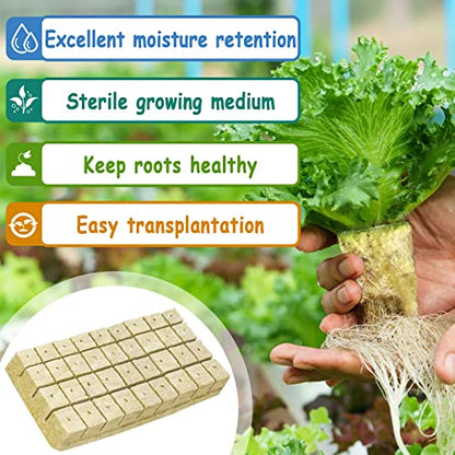Legigo 1.2 Inch Rockwool Cubes Seed Starter Plugs for Hydroponics, 72 Plugs - color: 2 Sheet, size: 1.2" Plugs