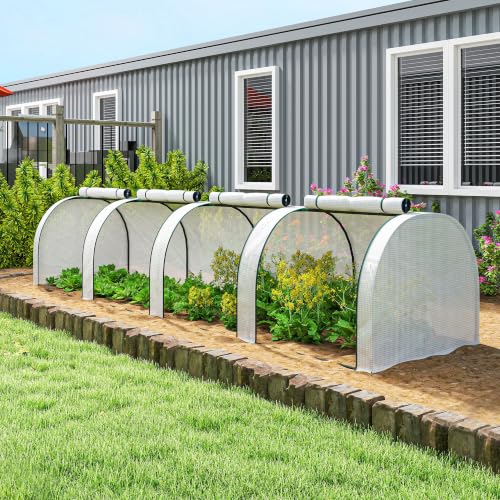 Outsunny 13' x 3' x 2.5' Mini Greenhouse Portable Tunnel Green House White - color: White, size: 13' x 3' x 2.5'