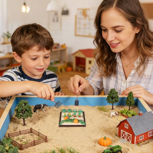 1 Set Mini Shovel Rake Farm Model Kit, Vegetable Figurines Mini Garden Tools, Dollhouse Decorations Miniature Field Scene Landscape Outdoor Small Ornament