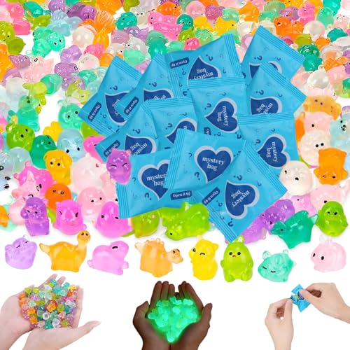 Mini Glow in The Dark Animal Resin Models,Mystery Resin Animals Blind Bag - color: 100pcs