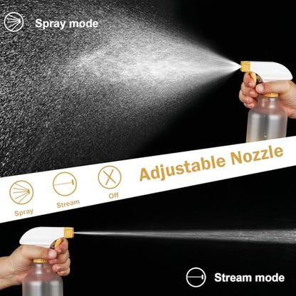 16.9oz/500ml Plastic Spray Bottles 2 Pack, Adjustable Mist Stream - color: Yellow