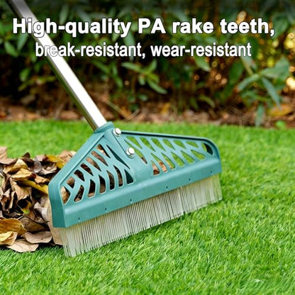 YEELOR Artificial Turf Rake with Long Handle for Cleaning & Fluffing Lawns
