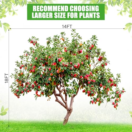 1 Pcs Large Fruit Tree Netting 14 X 18 Ft with Zipper Drawstring - size: 14 x 18 ft