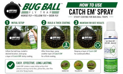 Bug Ball Catch EM' Sticky Insect Trap Coating Aerosol 10oz