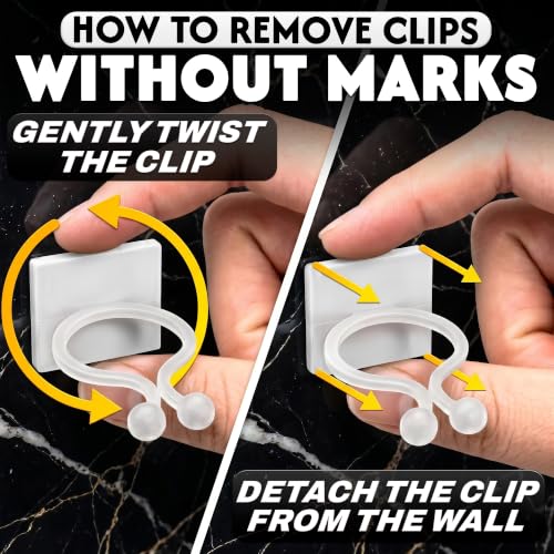 DIMROM 100 Pcs Climbing Plant Wall Clips, Flexible, Self-Adhesive (White)