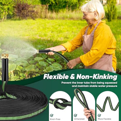 Toolasin Garden Hose 50FT, Lightweight Water Hose with 3/4" - color: Green