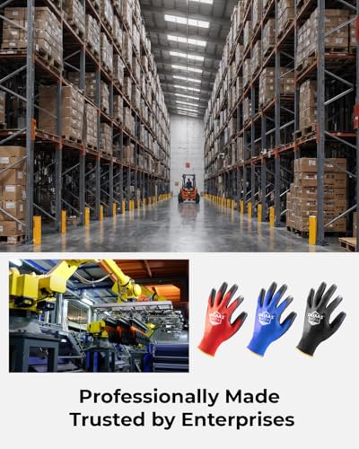 OKIAAS Men's Ultra-Thin and Lightweight Working Gloves with Grip, 12 Pairs, Black, Small - color: Black (12 Pairs), size: Small