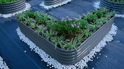 Anleolife 12-Bed Heart, Oval, Round & Heart Raised Bed Set, Quartz Grey - color: Gardener G, size: Set of 12
