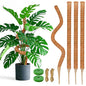 4 Pack Moss Pole for Monstera, 28in Coir Bendable Plant Support Stakes - size: 4 Pack ( 28-Inch)