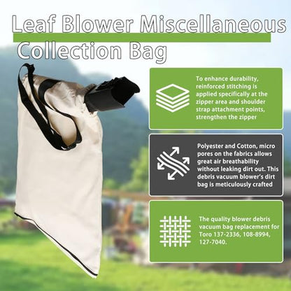 HOSTIC 127-7040 Leaf Blower Collection Bag Replacement for Toro 137-2336