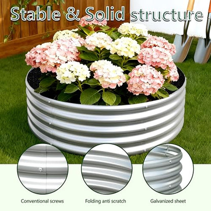2PCS 4x4x1FT Galvanized Metal Raised Garden Bed,Outdoor Planter Box for Vegetables - size: 4x4x1(2PCS)