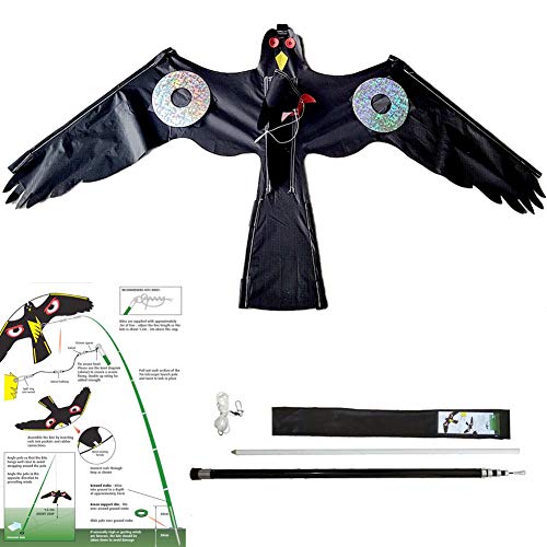 Birds Scarer Hawk Flying Kite Simulated Hawk Flash Reflective Device Professional Pigeon Scarer for Outdoor Home Garden Farm