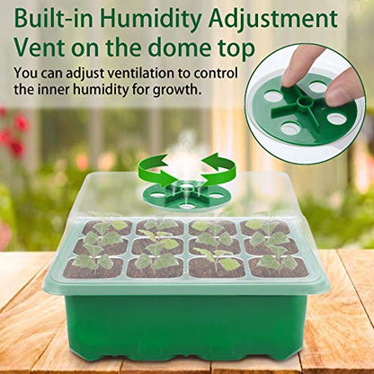 UWIOFF 12-Pack Seed Starter Trays, 144 Cells Seed Starting Tray