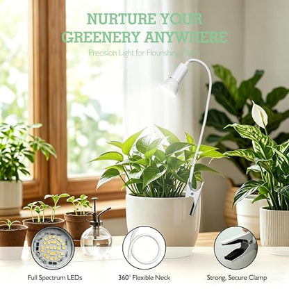 Soliseed GU10 6W Clip-on LED Grow Light, Full Spectrum Plant Light, 2 Pack - size: GU10