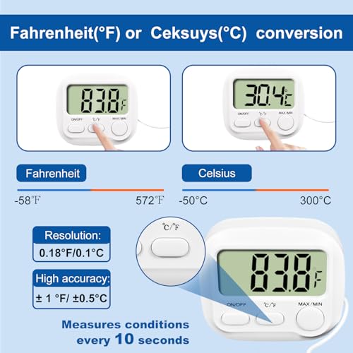 Digital Aquarium Water Thermometer,HD LCD Screen Fish Tank Thermometer