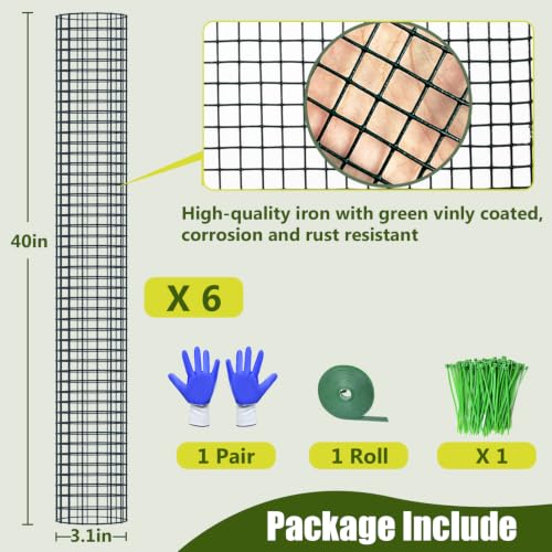 6 Pack Metal Moss Pole, 40" Large Moss Poles for Plants Monstera, Stackable Sphagnum Moss Pole for Plants Work with Sphagnum Moss(6 Pack 40") - color: 6 Pack 40"