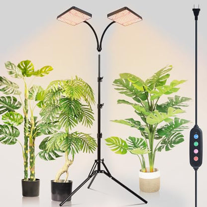 FRGROW 2026 2Head Grow Light with Stand for Indoor Large and Tall Plants - size: 2 Head-Stand