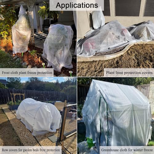 Frost Cloth Plant Freeze Protection, 7x25 Ft Floating Row Cover - size: 7x25 FT