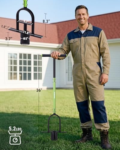 WORKPRO 36" Bulb Planter Tool, Long Handle Sod Plugger Grass Plugger Tool