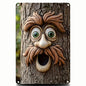 8x12 Inch Tree Face Metal Sign, Flat Printed 2D Wall Art with 3D Effect - color: Happy Tree Face