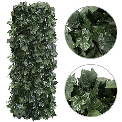 Expandable Privacy Fence Screen for Balcony Patio Outdoor Porch - color: Dark Green