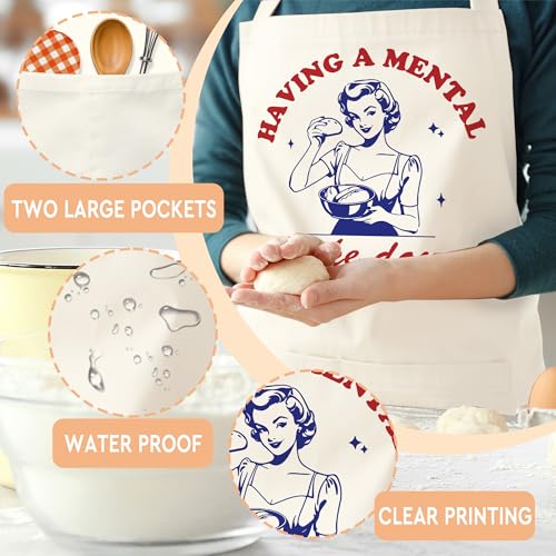 Sourdough Apron Gifts for Bakers, Adjustable Apron, Gifts for Bread Bakers, Perfect for Baking Cooking - color: Having a Mental Bake Down-1