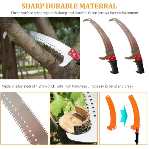 Manual Pole Saw 30 FT Extendable Tree Pruner High Branches Trimming for Pruning Palms and Shrubs with Long Handle (Green) - color: Green