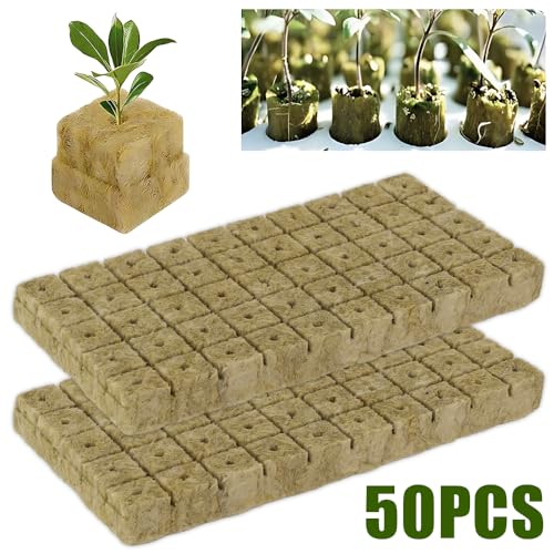 50pcs Planting Cubes Sponge Block Starter Plugs Stone Hydroponic Seed Block