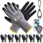 7 Pairs Safety Work Gloves Seamless Nylon Knit MicroFoam Nitrile Coated - size: X-Large, style: 7 Pairs,grey