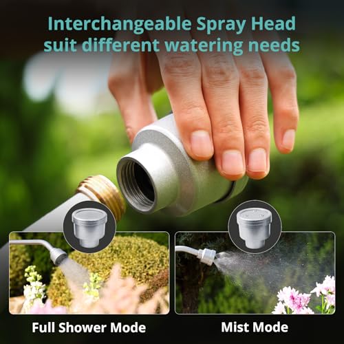 QUOBAS 24"Watering Wand with Interchangeable Spray Head, Garden Hose Nozzle - size: 24”